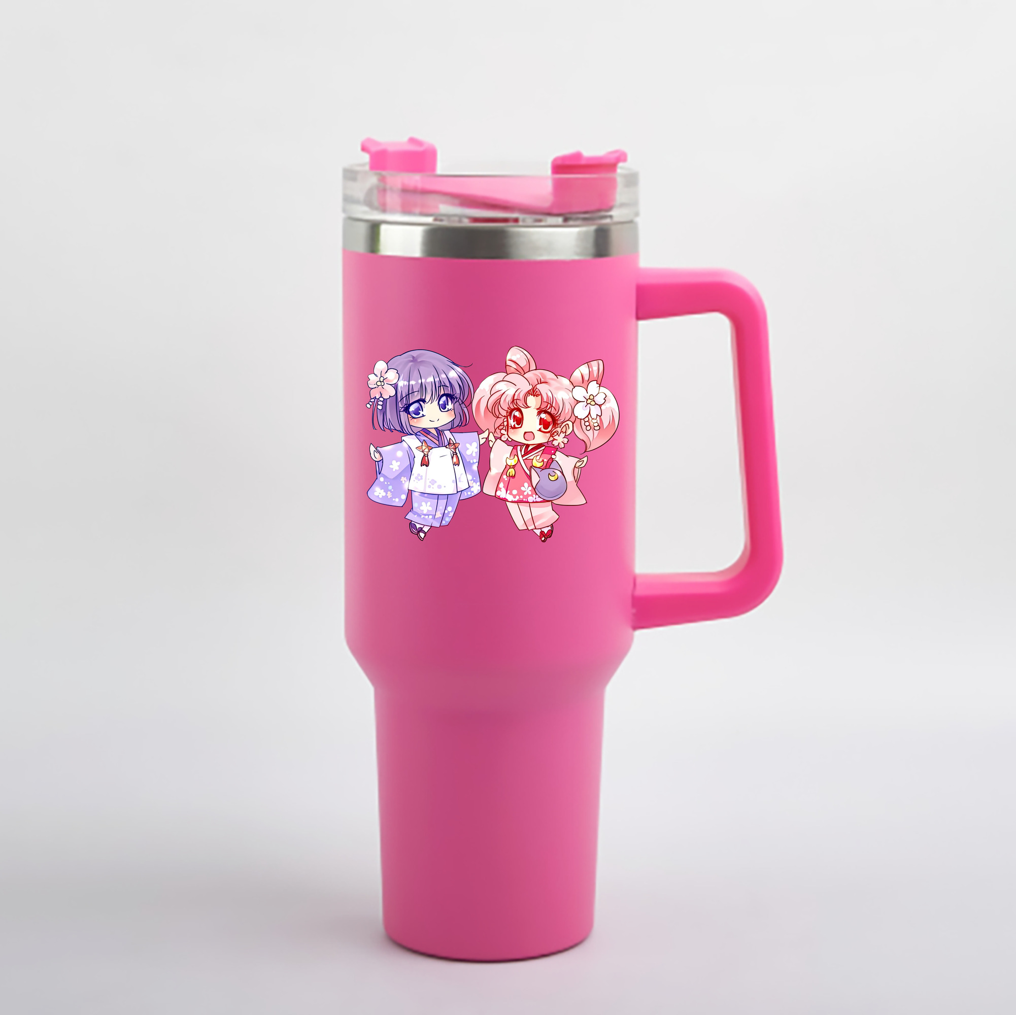 （画像用） 美少女戦士セーラームーン ちびうさ Sailor Moon Chibiusa Tsukino Usagi Small Lady Serenity 1200mL車用タンブラー - クリスタルステッカー（プラスチックストロー付き）